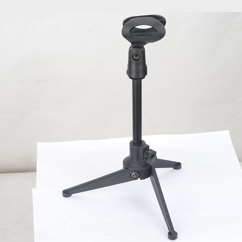 厂家批发三脚可升降桌面话筒支架塑料三角支架麦克风桌面话筒支架