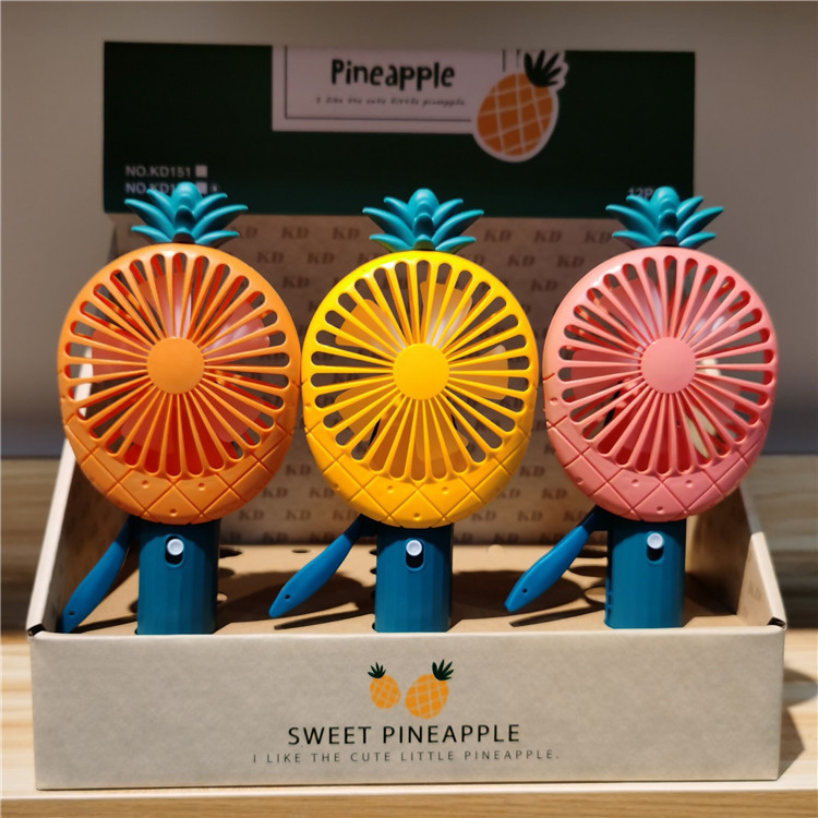 菠萝喷雾手压风扇儿童便携学生手动迷你风扇手持手摇喷水风扇定制