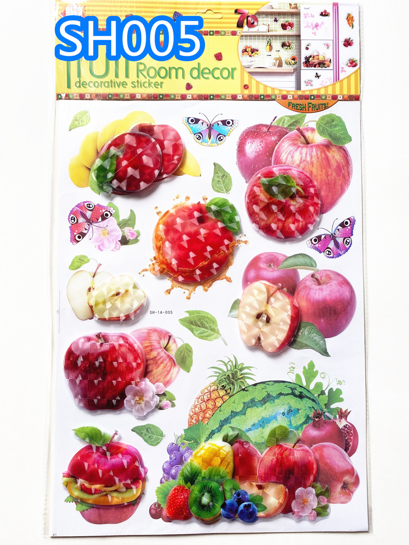 Fruit Layered Concave-Convex Pvc Sticker 3d Stickers Diy Children Little Kids Notepaper Large Indoor Stickers