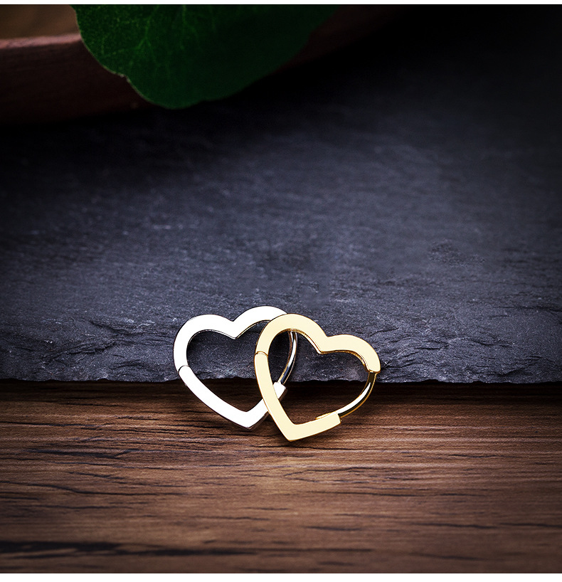 耳环2020年新款情侣爱心个性镶锆石穿刺饰品批发心形耳饰跨境货源