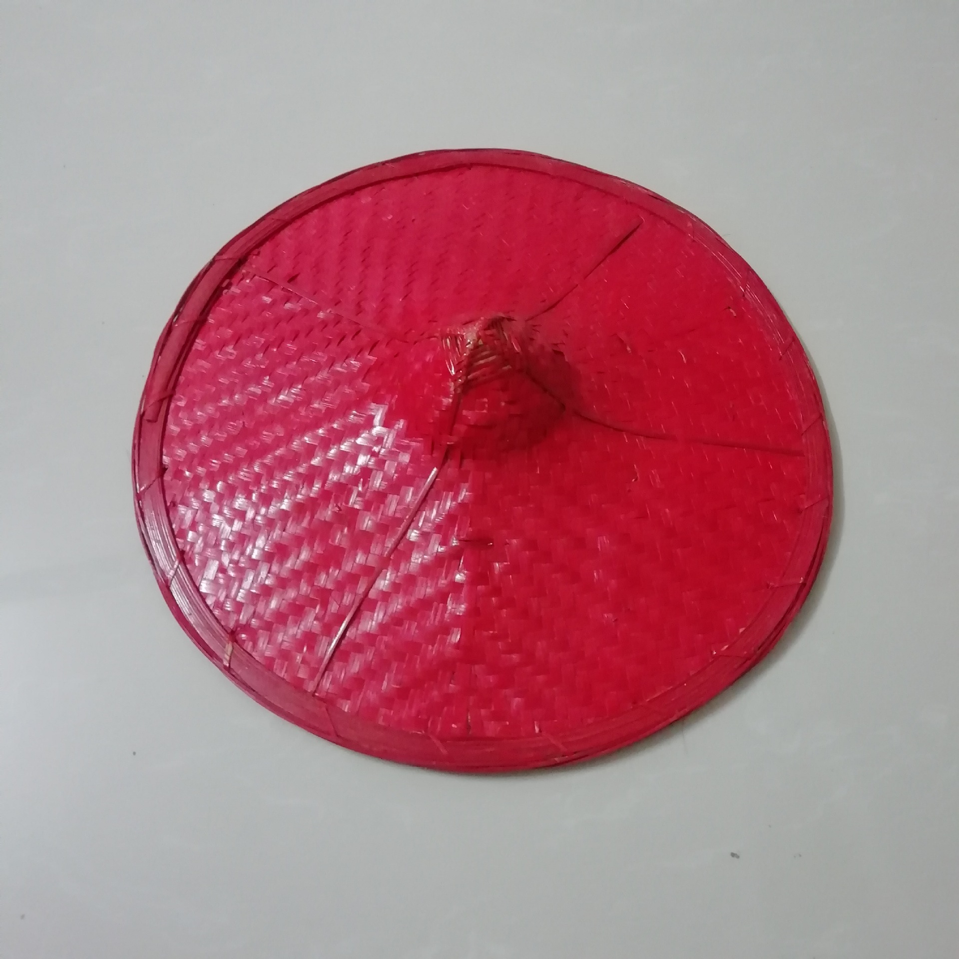 少数民族舞蹈道具帽演出用品跳舞表演遮阳竹编红色傣族花腰斗笠帽