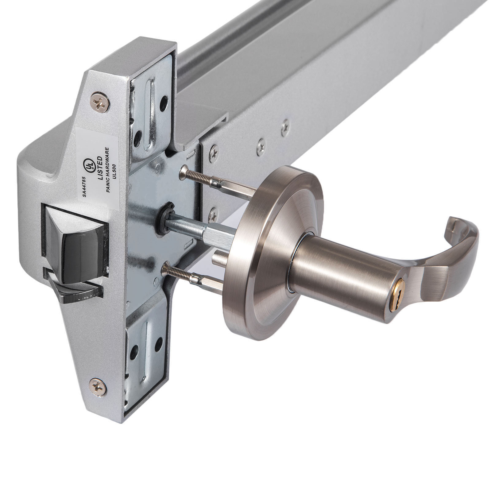 wxa-70钢烤漆双门平推杆防火门锁 70cm逃生消防锁现货促销