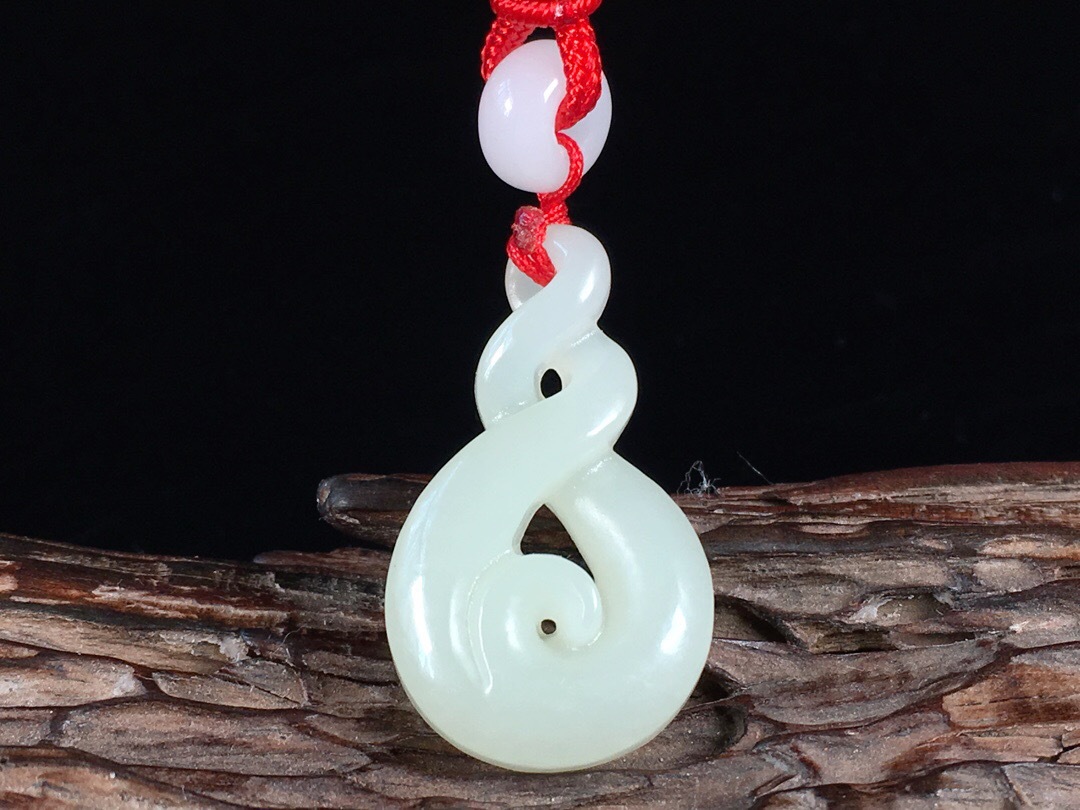 保真新疆和田玉白玉麻花吊坠男女款扭转乾坤玉佩挂件送证书