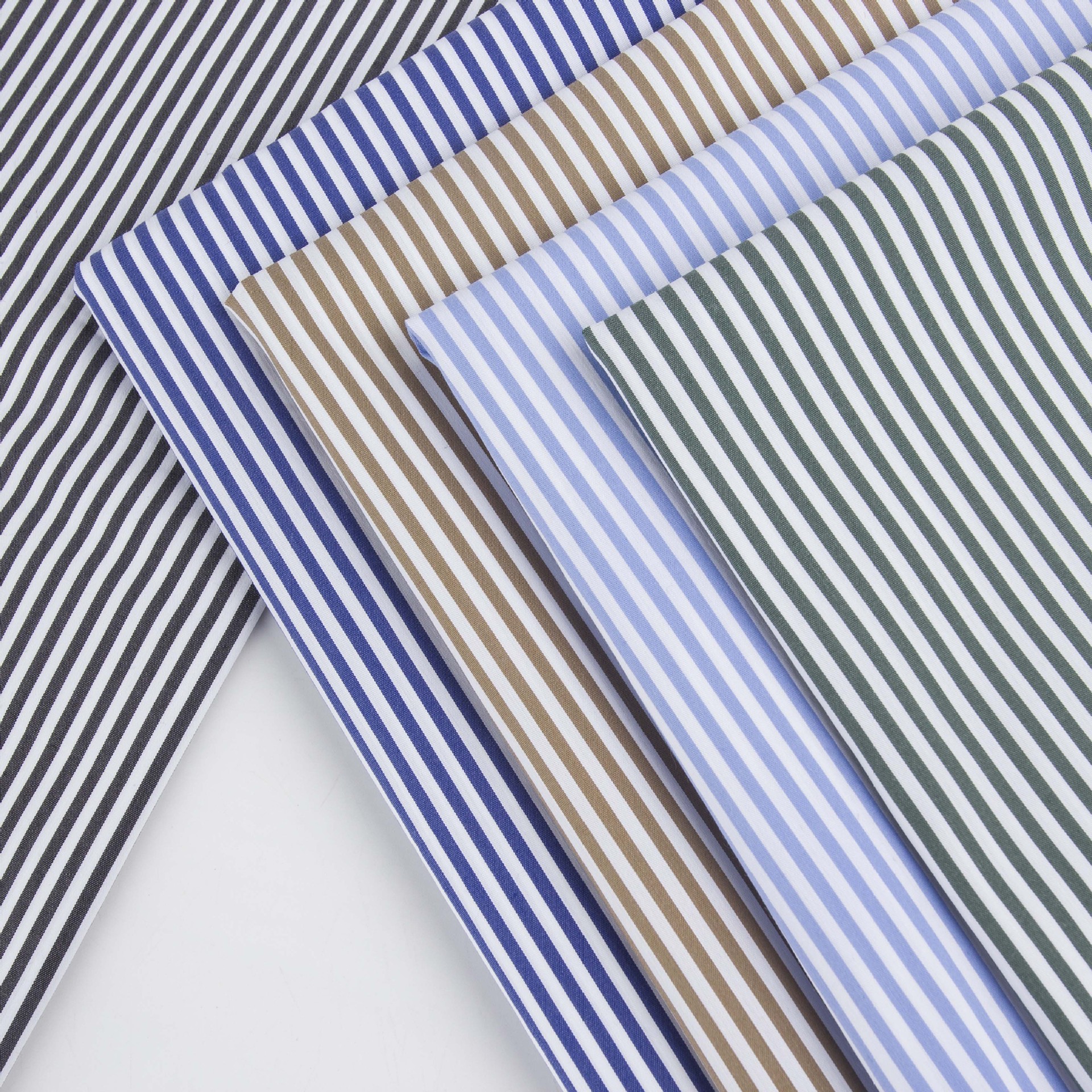 条纹衬衫面料 锦棉弹力色织条纹面料 细条纹连衣裙衬衫t恤布料