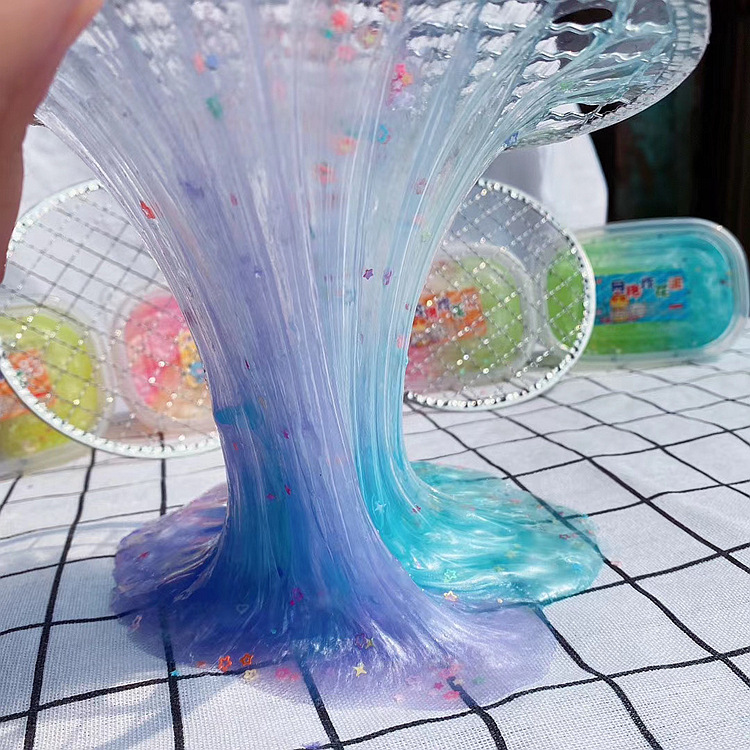 珠光网格炸花泥 解压越玩越大起泡胶 快手抖音同款网红餐盒水晶泥