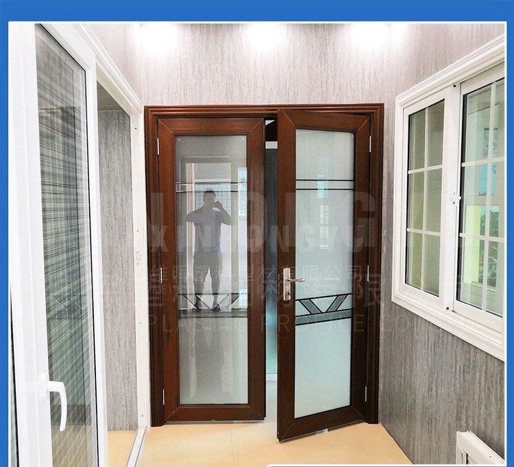 办公室大尺寸双平开门室内塑钢平开门强隔音会议室upvc隔音门