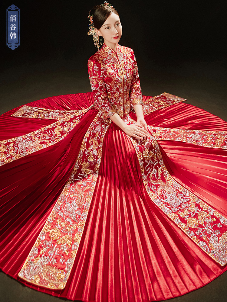 龙凤褂新娘2020新款秋冬结婚礼服女中式新娘服中国风秀和服出阁服