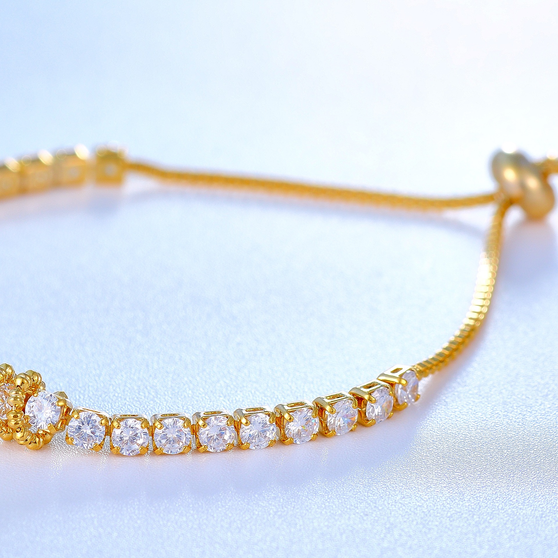 unieno 广州伊诺珠宝女士锆石抽拉手链自由调节跨境爆款一件代发