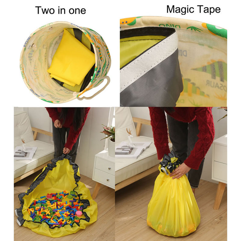 2-in-1 Cartoon Toy Fast Storage Bucket Bags Toy Clean-up Storage Children's Gift 1152-2