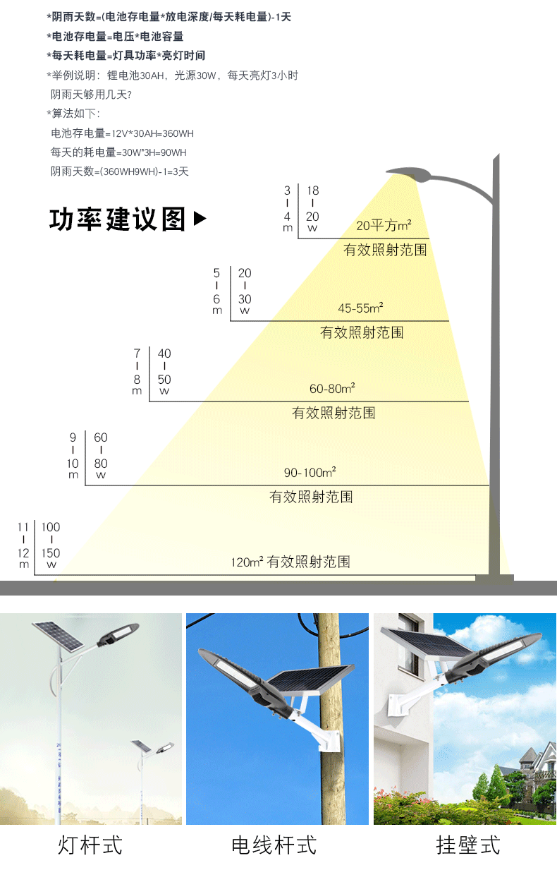 锂电池太阳能路灯20w30w40w户外道路照明5米6米新农村太阳能路灯