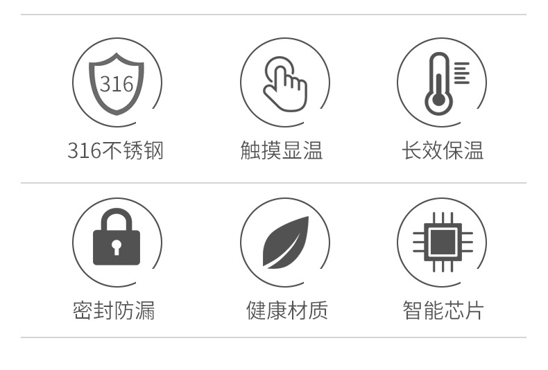 热销卡通儿童壶学生智能测温不锈钢保温杯可爱便携吸管礼品温度杯-阿