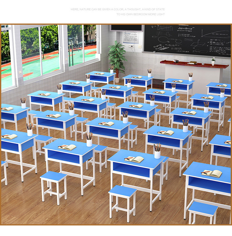 定制中小学生双层课桌椅组合学校辅导补习班培训桌学习桌椅书桌