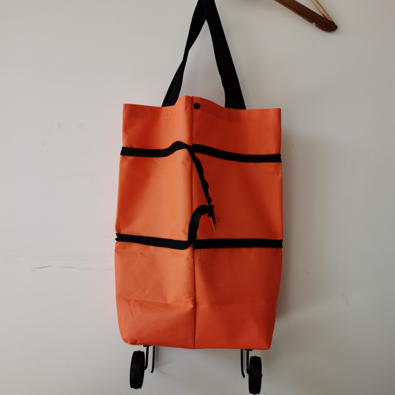 家用手提购物袋包带轮子可折叠拖轮购物车便携买菜手拉车可伸缩