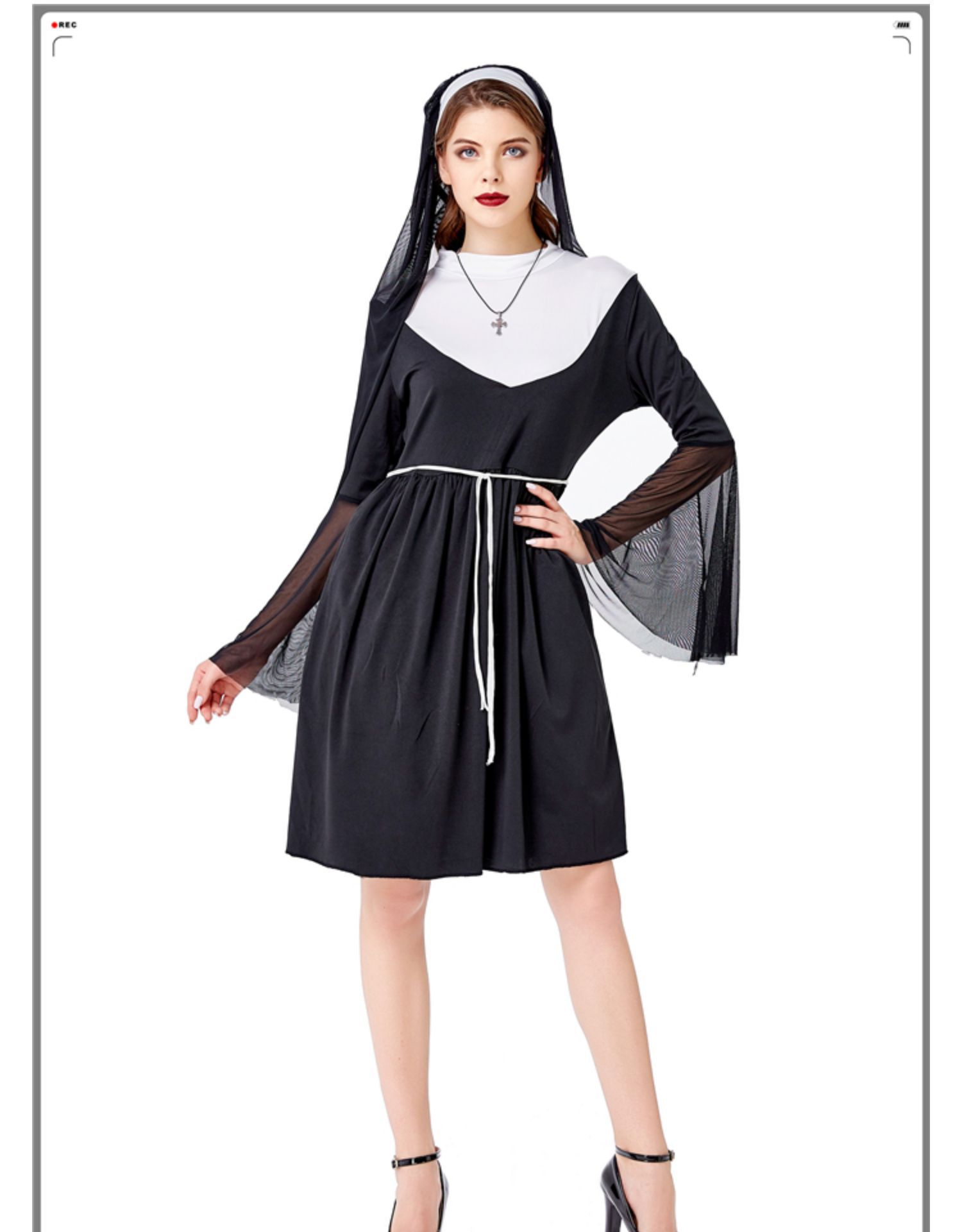 2020万圣节服 修女服装黑 玛利亚567服 染血吸血鬼恶魔女巫女仆装