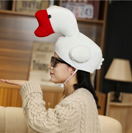 大白鹅头套抖音老鹅搞笑搞怪帽子学校活动拍照道具 一件代发