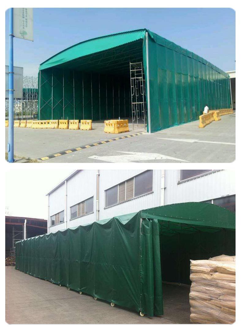 【电动推拉棚】大排档移动推拉棚仓库活动伸缩棚物流仓储推拉雨篷