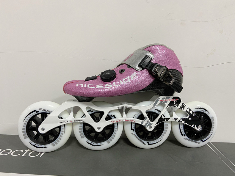 ns专业速滑鞋比赛竞速直排溜冰鞋培训旱冰大轮niceslide 生产加工