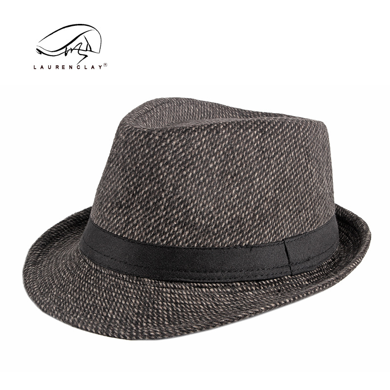 Factory Direct Sales Hat Wholesale Autumn and Winter New Middle-Aged and Elderly Woolen Bowler Hat Casual All-Matching Fedora Hat Men's Fashion