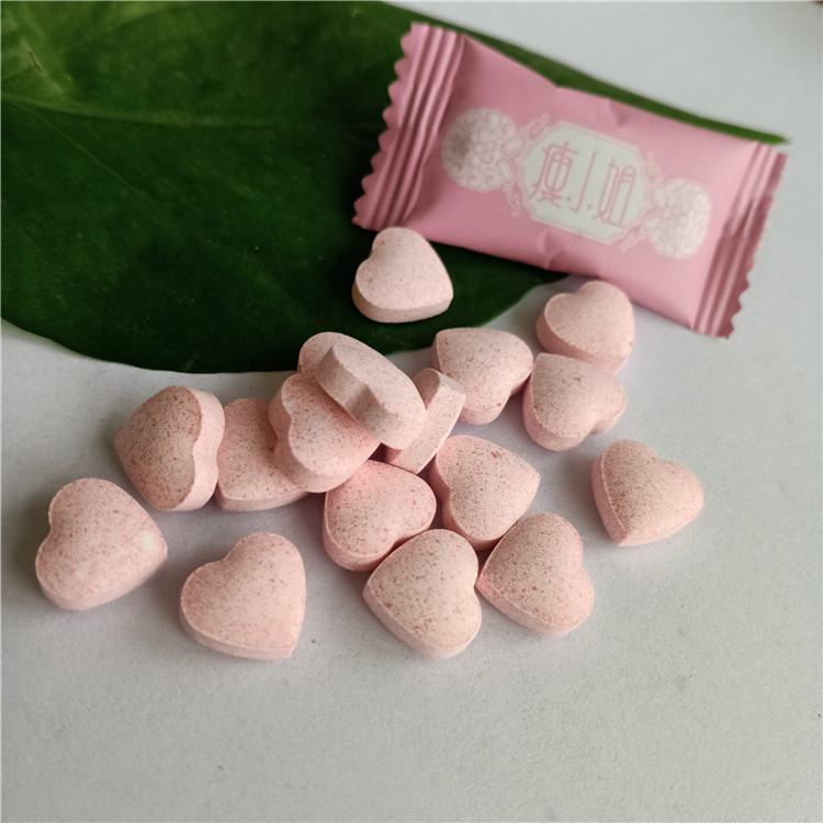 心形植物酵素果蔬压片糖果代加工 刺梨酵素咀嚼片oem贴牌包工包料