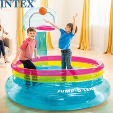 INTEX48265儿童投篮跳跳乐蹦蹦床充气淘气堡海洋球池