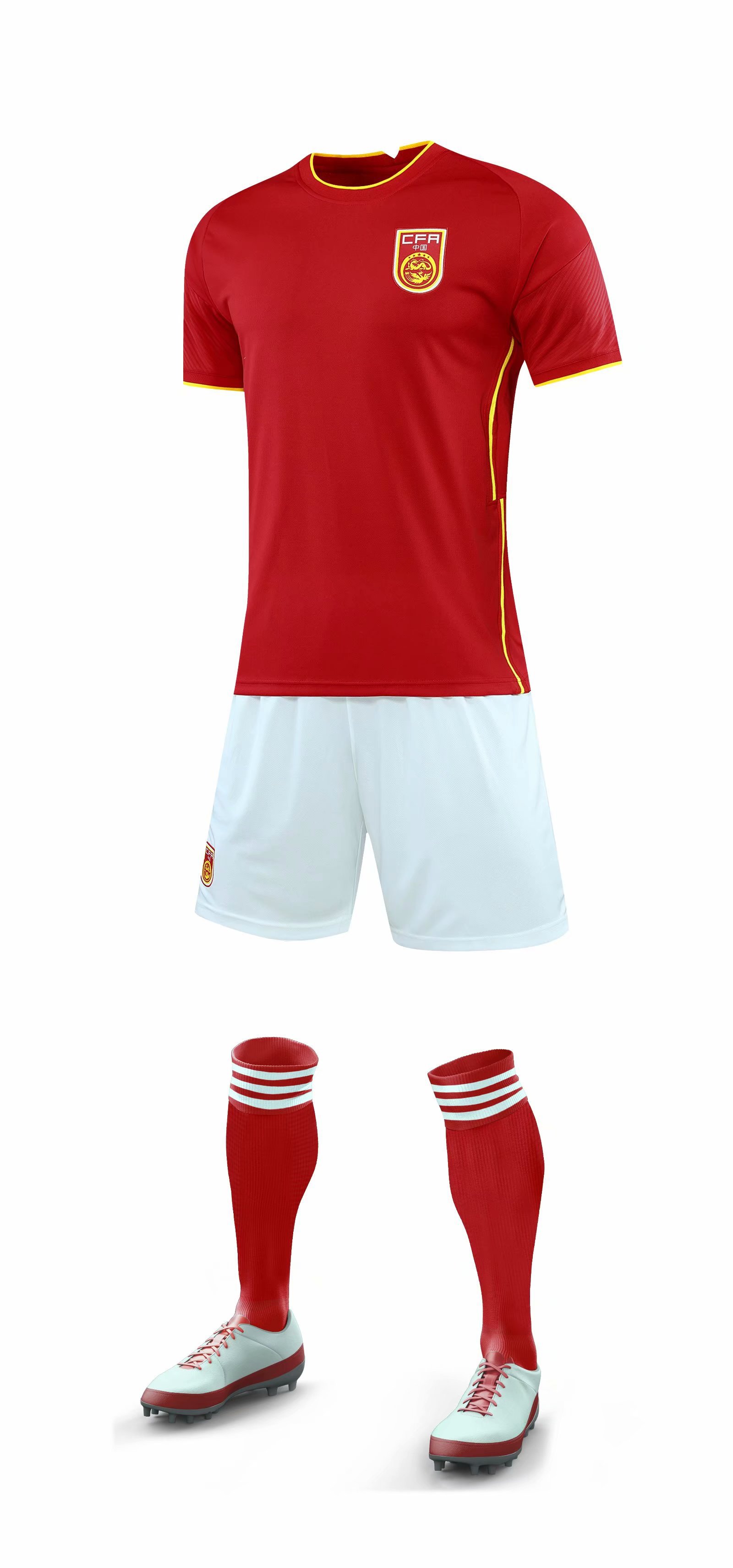 球衣2021新款中国队主场足球服套装男夏定制印字团体俱乐部训练服