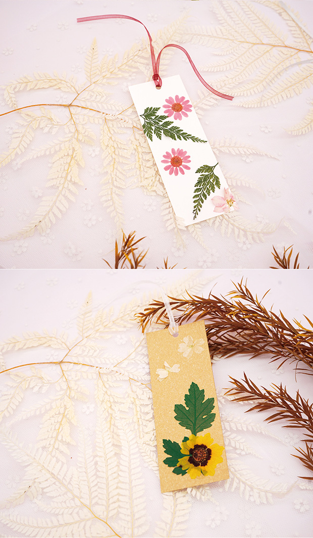 押花书签压花纸书签diy 真树叶植物标本装饰画书签幼儿园手工制作