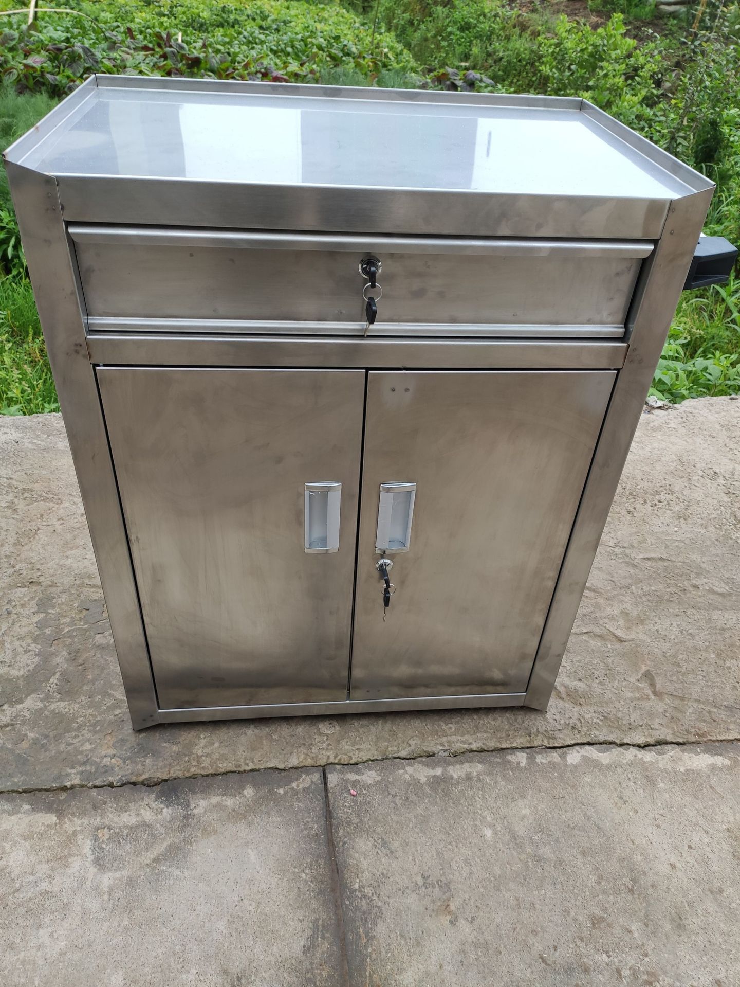 304不锈钢工具柜 带抽屉文件矮柜带锁收纳储物活动柜 重型工具柜