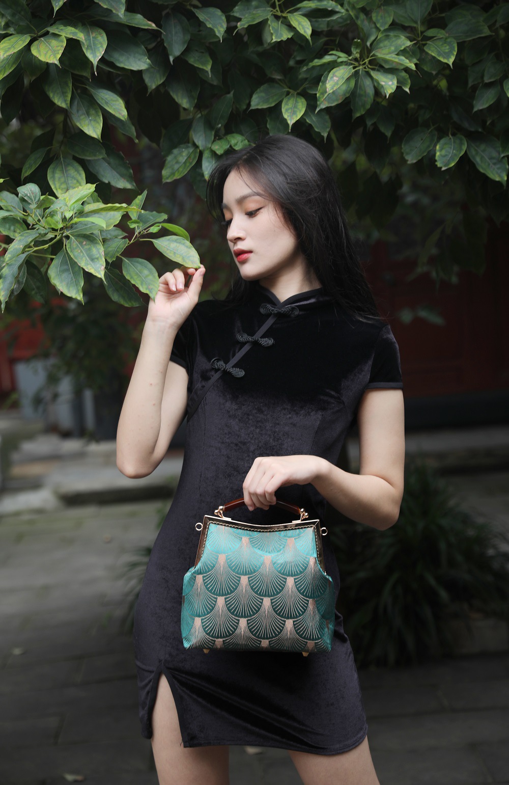 diy手工包成品 旗袍晚宴包中国风汉服女包 斜跨链条口金包礼物