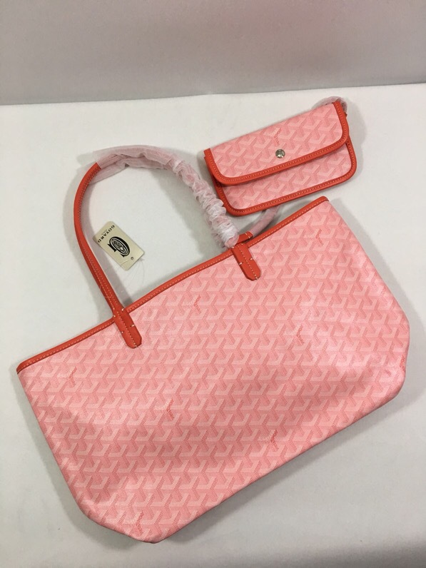 高雅德 goyard戈雅女狗牙3d彩印 粉色购物袋 手提托特包单面mini