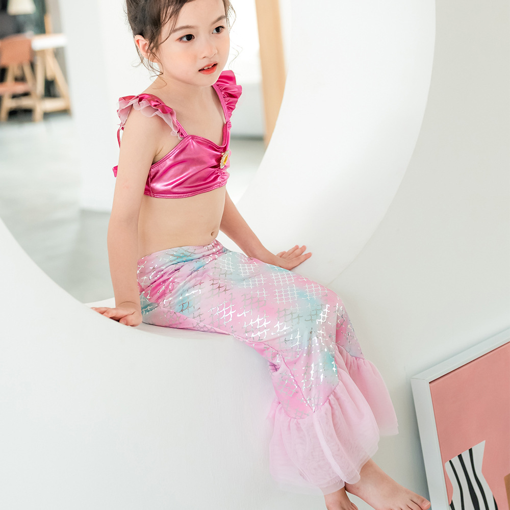 2020新款儿童泳衣 女童比基尼 美人鱼三件套 美人鱼泳衣 外贸童装