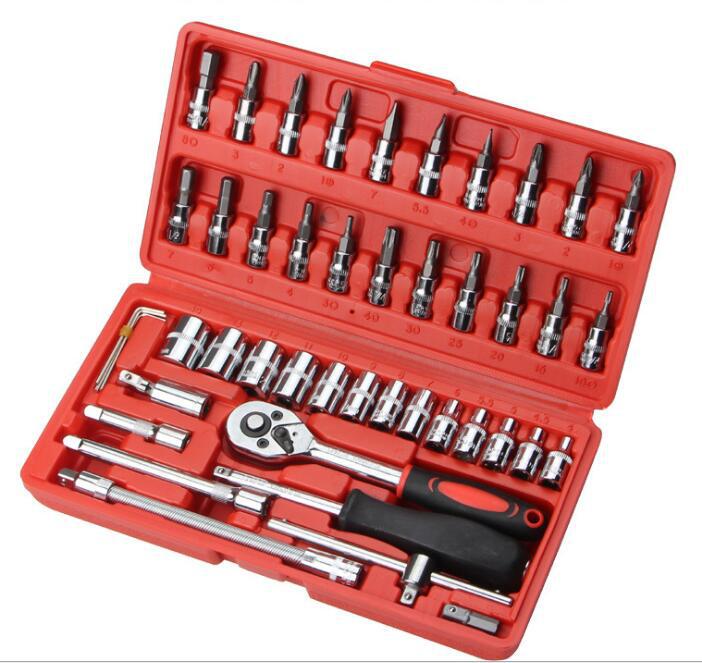 盛拓61件中飞套筒扳手中快速汽车维修工具套装3/8中飞扳手3/8套筒