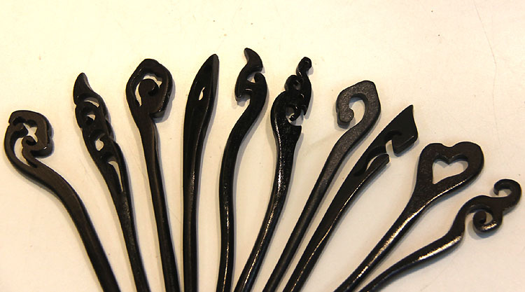 厂家直销手工雕刻乌木发簪子批发复古风黑檀木盘发钗饰头饰品古典