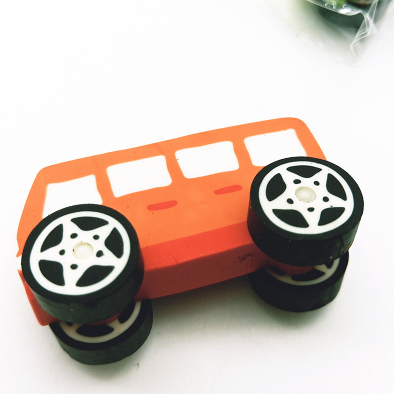 韩版3d卡通汽车迷你橡皮擦学生公交车交通橡皮擦幼儿园拼装橡皮批