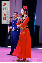 新疆舞蹈服成人维吾尔族演出服少数民族舞蹈表演服装女新款大摆裙