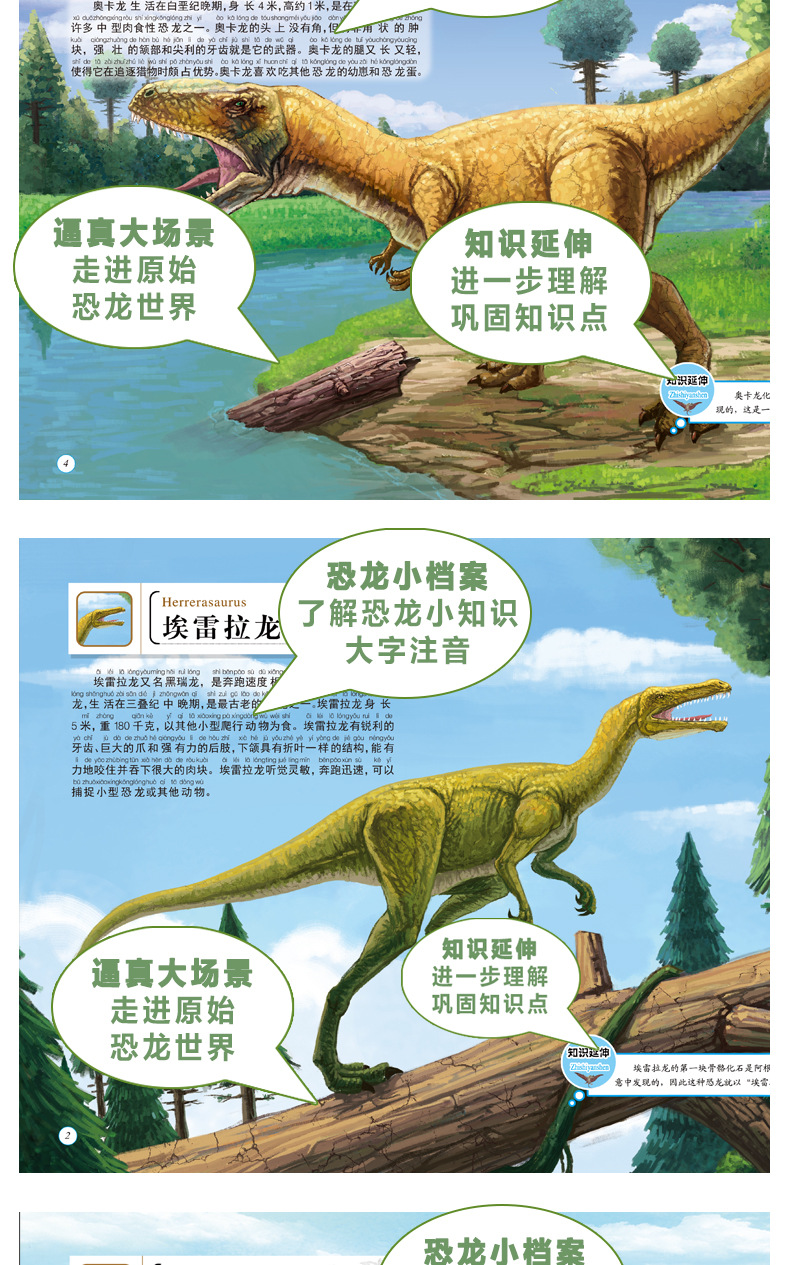 精装儿童恐龙书大百全书科侏罗纪王国图鉴宝宝认识科普绘本读物厚