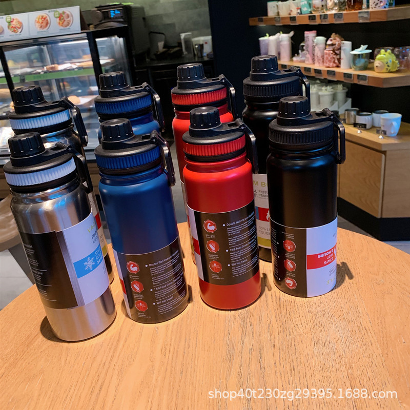 Exclusive for Cross-Border Large Capacity Outdoor Sports Bottle 304 Stainless Steel Thermos Cup Creative Portable Space Cup Wholesale