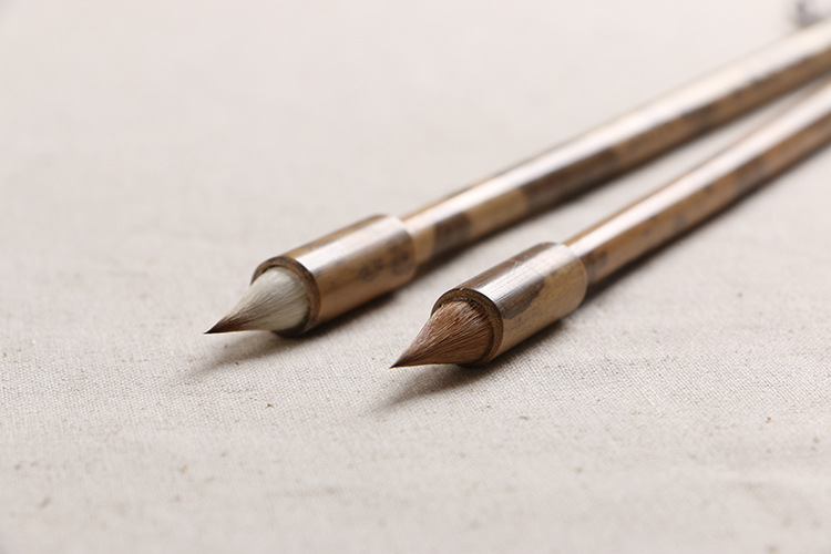 蒜头鸡距笔 唐代古法短锋小楷毛笔抄佛经文仿古雀头笔狼毫兼毫