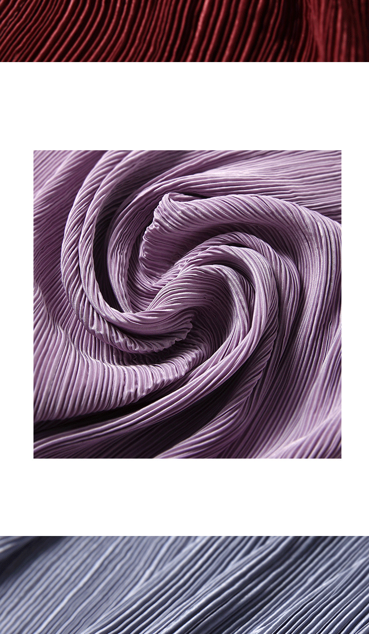 三宅条形立体肌理 挺括丝光不规则 皱褶面料再造设计师面料gs032