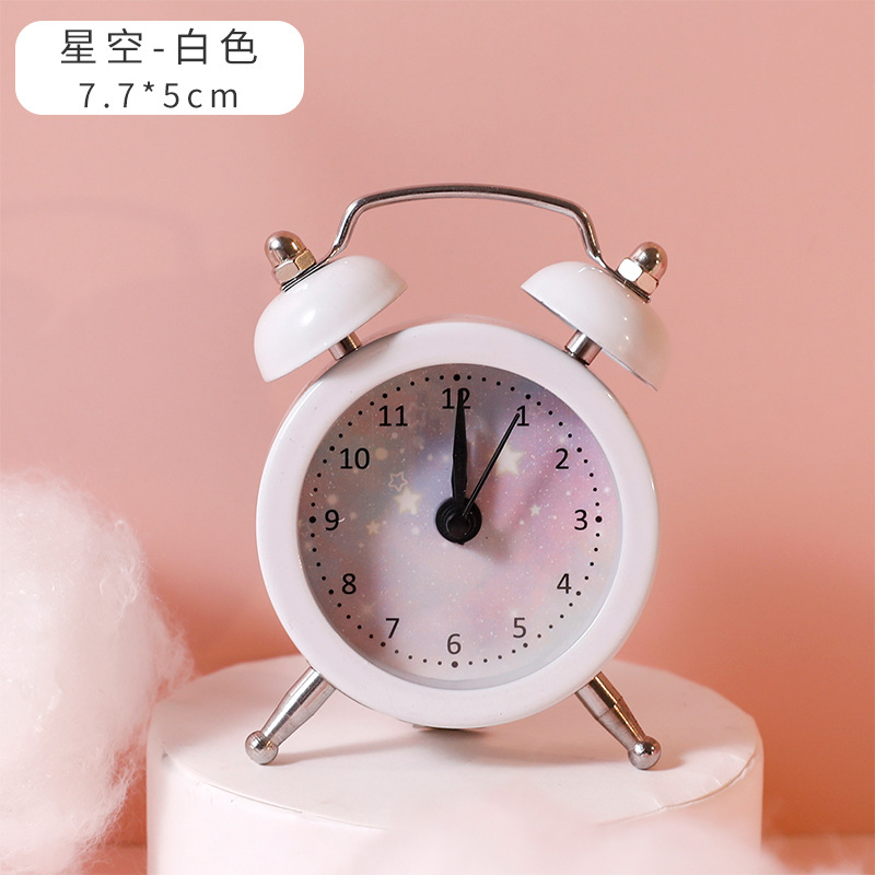 Student Bedside Creative Children Little Alarm Clock Cute Cartoon Mute Simple Bedroom Mini Loud Desk Clock Alarm Watch