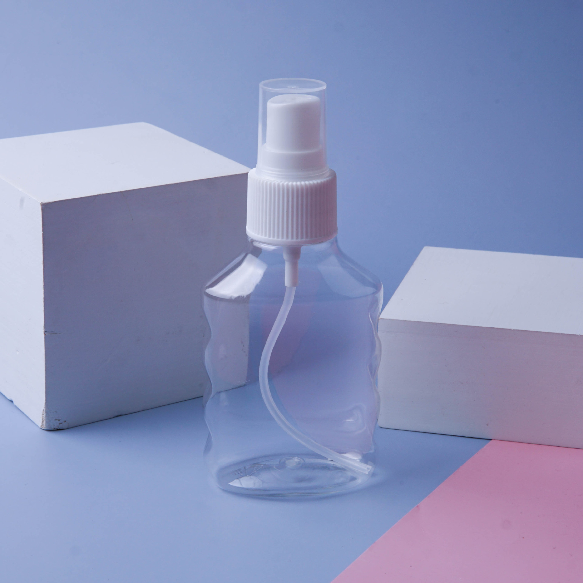 现货120ml透明喷雾瓶 pet塑料条纹喷瓶消毒液洗手液瓶化妆品瓶子