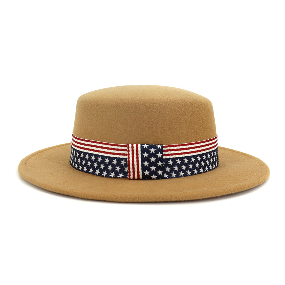 秋冬季男女情侣帽子新款英国经典复古毛呢平顶帽大檐帽mnpd063