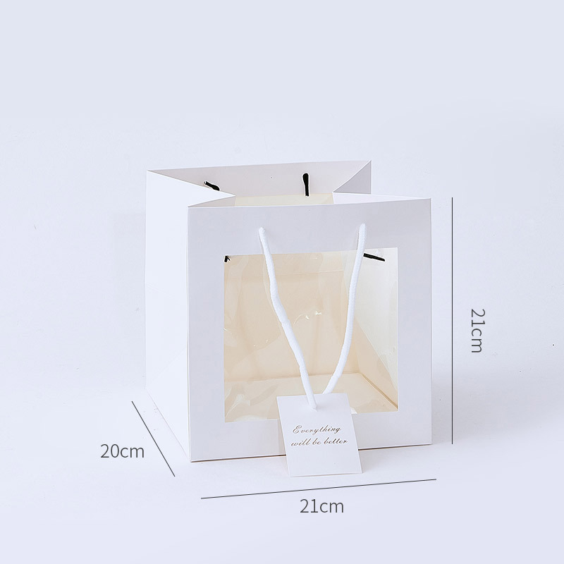 Transparent Window Portable Flower Box Fresh Bouquet Packaging Rose Insert Flower Box Small Fresh Hand Carrying Gift Box for Flower Shop