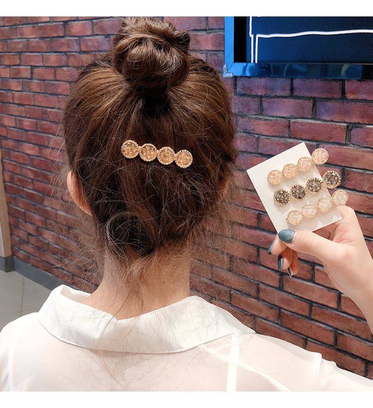 Korean Crystal Barrettes Korean Style Trending Girl Side Clip Fringe Accessory Rhinestone Bobby Pin Head Clip Hair Clip Headdress