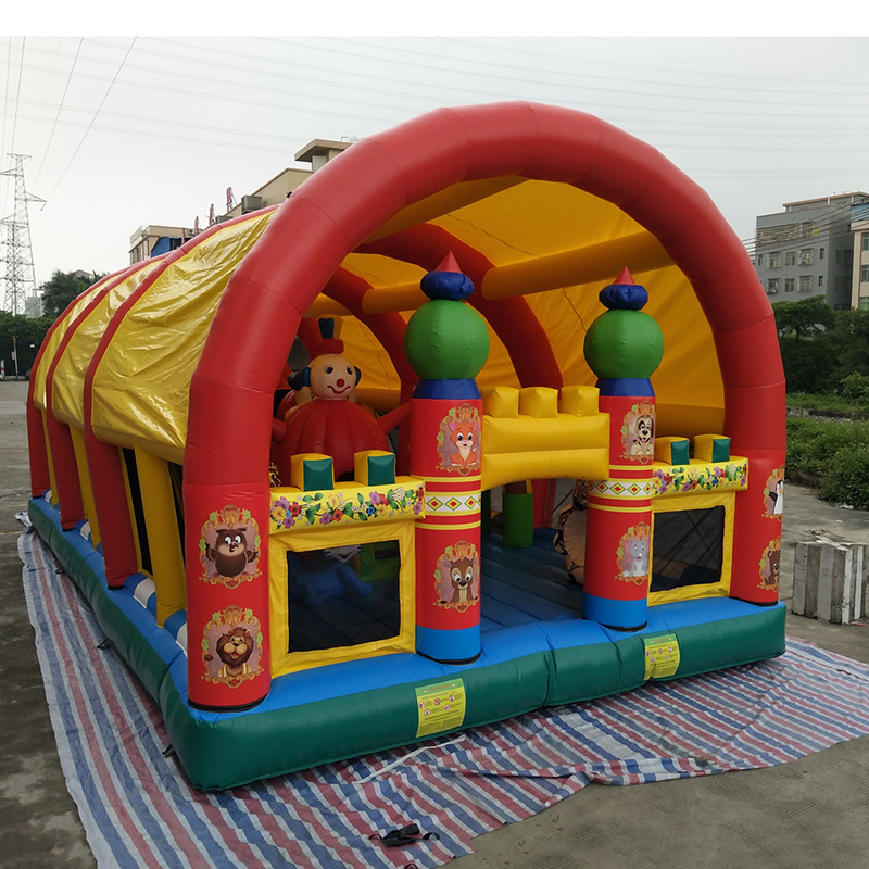 外贸工厂室外充气城堡滑梯儿童户外蹦床公园广场摆摊遮阳游乐设备