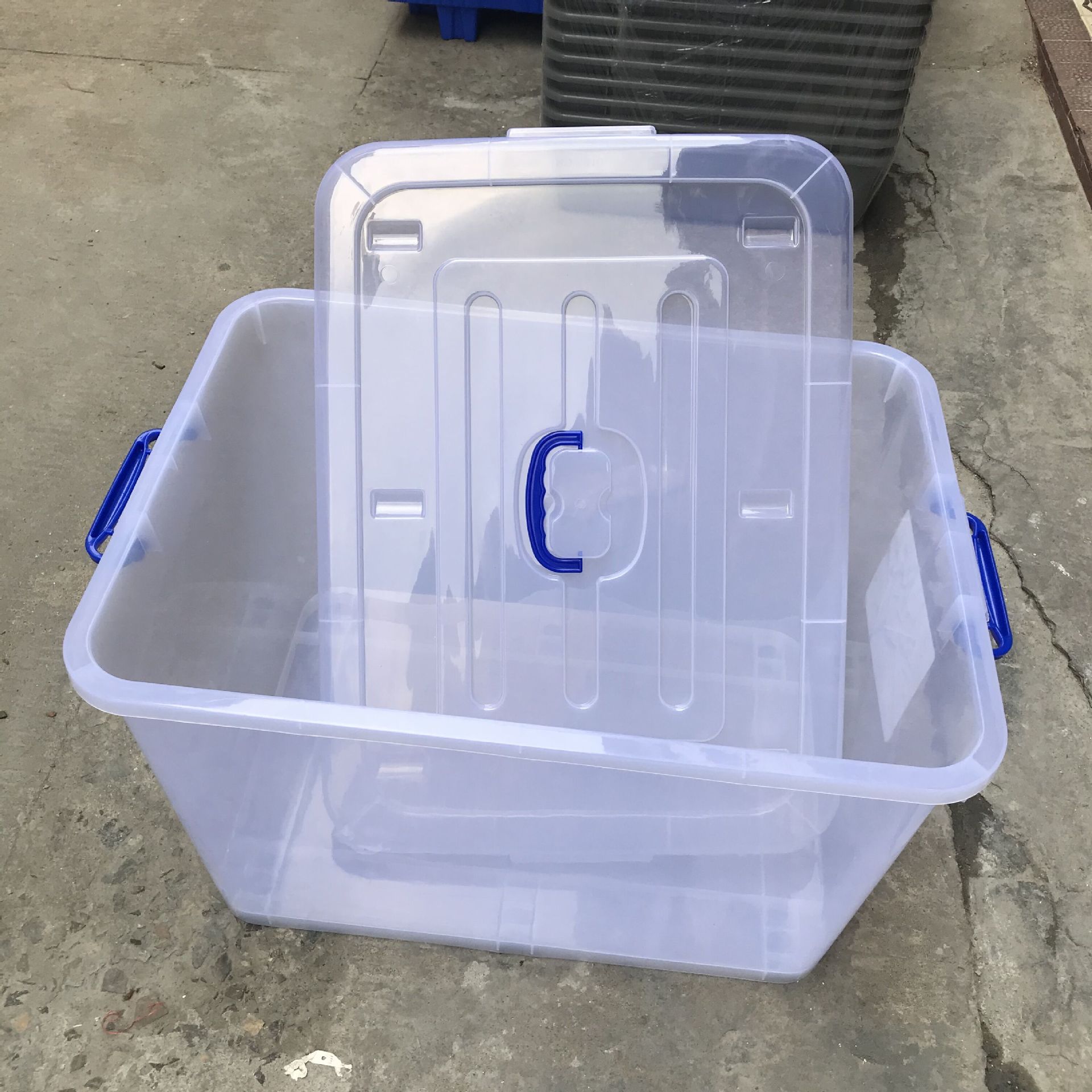 供应293*204*182加厚有盖透明收纳箱杂物整理箱 白色透明pp塑料箱