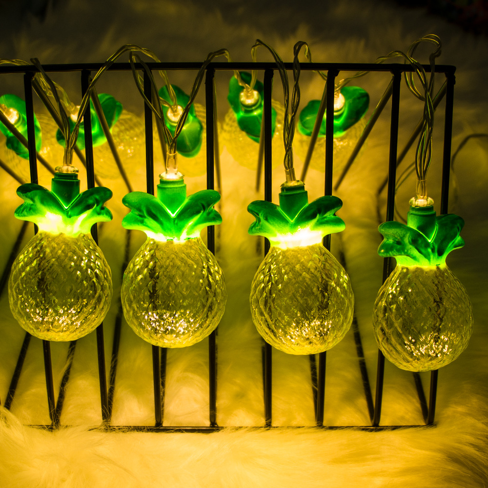 现货圣诞节日led彩灯串菠萝挂件 造型水果节日灯装饰diy配件