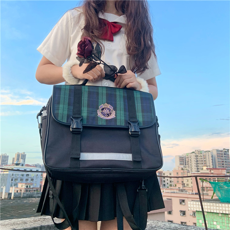 日常校园简约百搭双肩包手提斜挎包dk制服包3way通用jk制服包代发