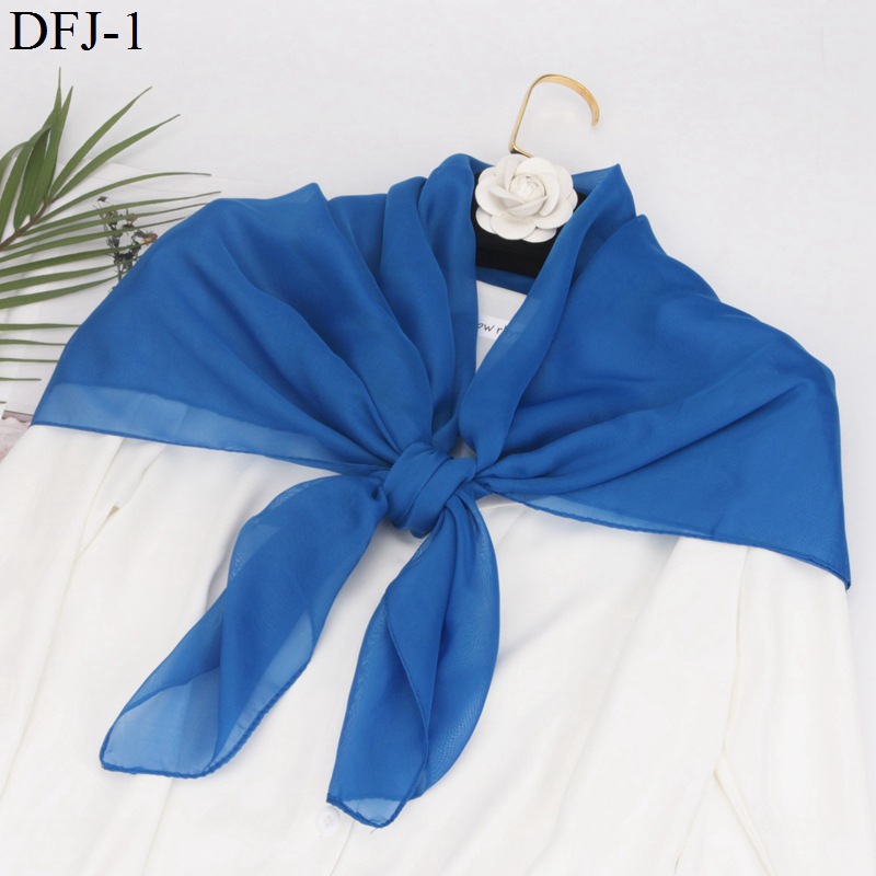 Solid Color Chiffon Large Kerchief 90 * 90cm All-Match Scarf Scarf Plain Square Scarf Sailor Dance Silk Scarf