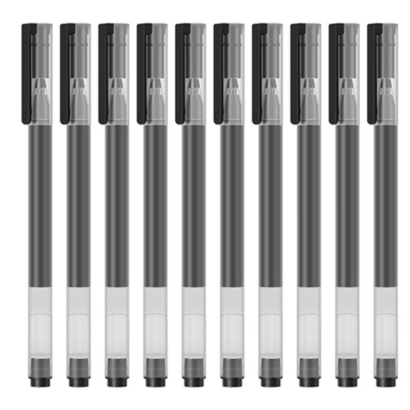 Xiaomi Juneng Write Press Gel Pen 10 Pcs Colorful 0.5mm Office Metal Signature Pen Test Pen Trial