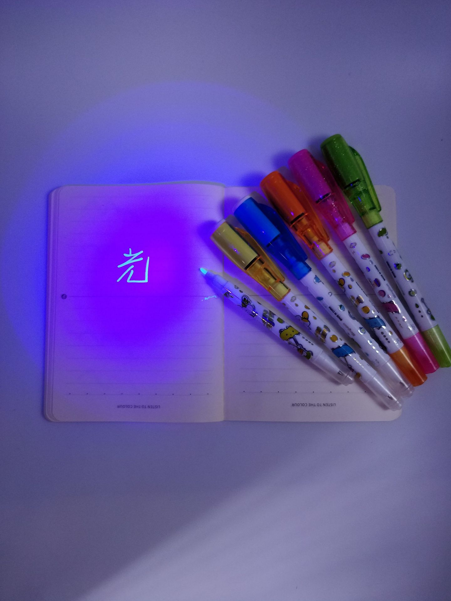 厂家定制双头紫灯笔 双头紫灯圆珠笔 两用笔 紫灯荧光记号笔